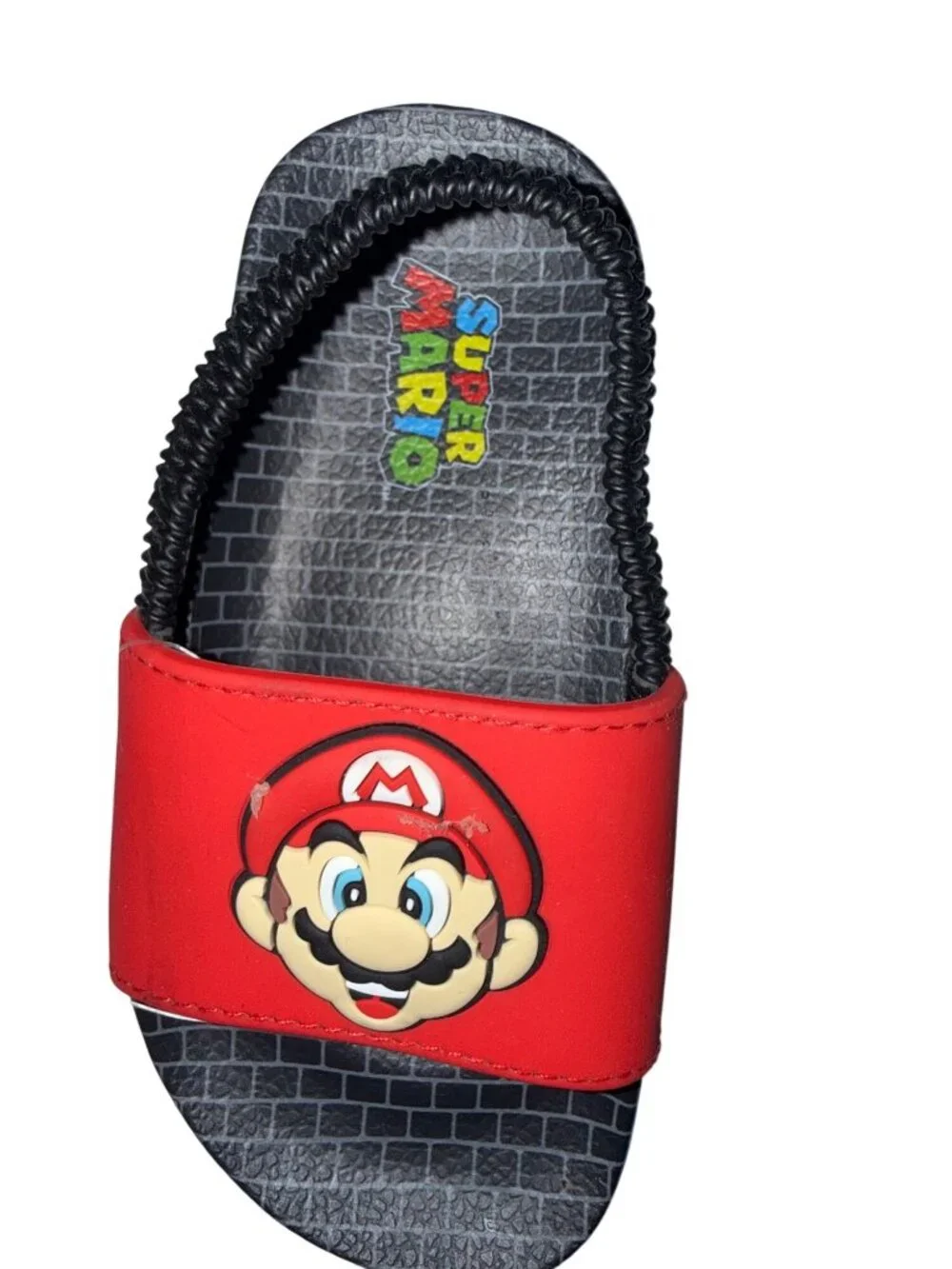 Super Mario Kids Mario & Luigi Slides Size 7/8 Red & Green Ground Up